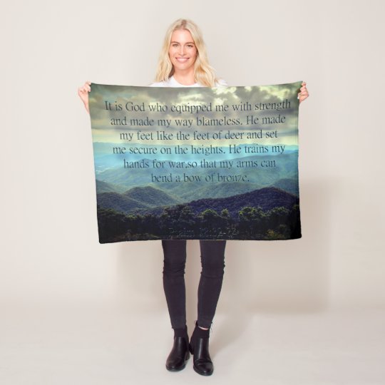 Psalm 18 32 34 Fleece Blanket Zazzle co uk