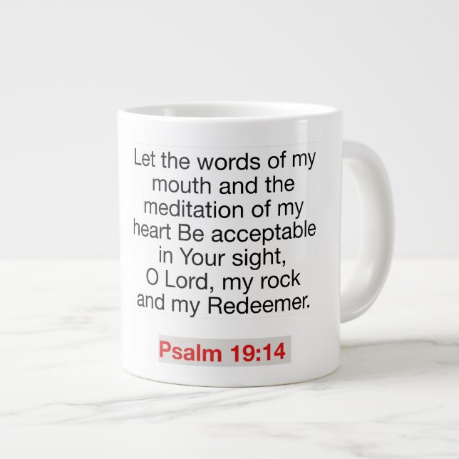 Psalm 19:14 - Jumbo Mug (Front Right)