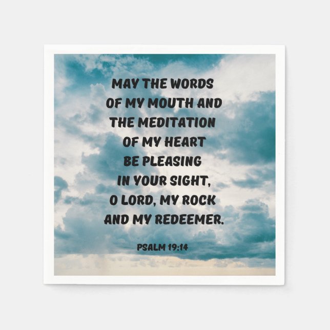 Psalm 19:14 Prayer Bible Verse Napkin (Front)