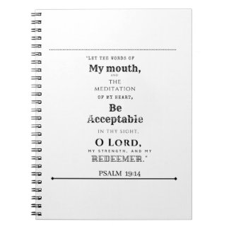 Psalm 19:14 Spiral Photo Notebook 