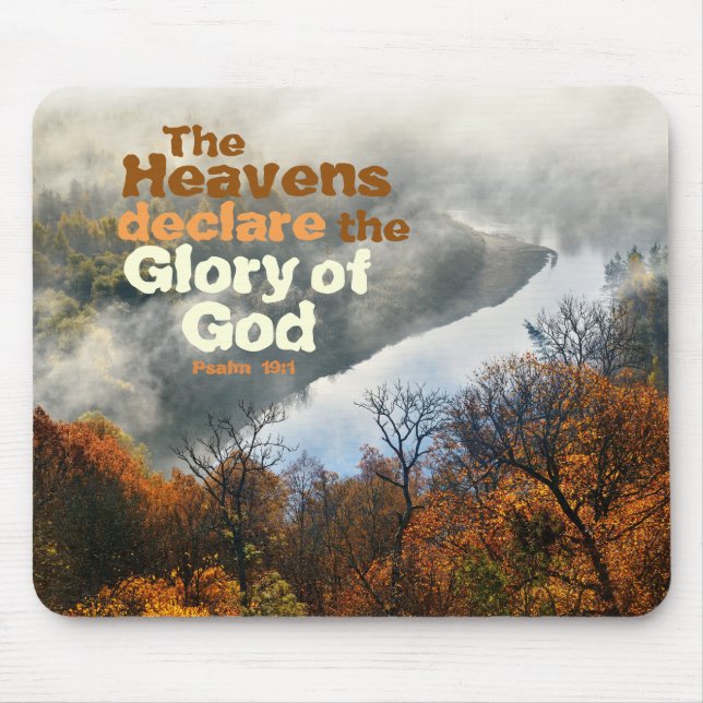 Psalm 19:1 Bible Verse Glory of God Mousepad (Front)