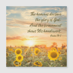 Psalm 19:1 NKJV Sunflower and Sunrise Bible Verse
