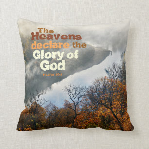Psalm 19:1 Scripture Heavens Declare Glory of God Cushion