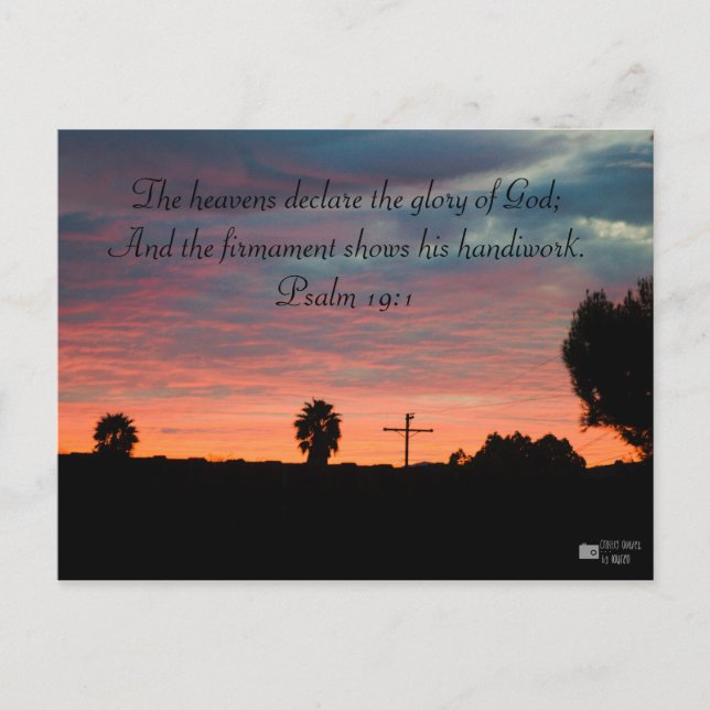 Psalm 19:1 Sunset Postcard (Front)