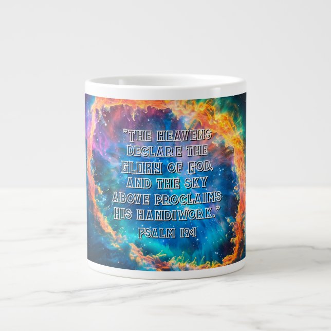 Psalm 19:1 The Heavens Declaring God's Glory Large Coffee Mug (Front)