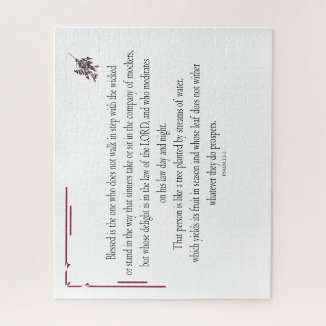 Psalm 1:1-3, Blessed is the one who, Jigsaw Puzzle (Vertical)