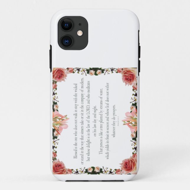 PSALM 1:1-3 Botanic Design, Case-Mate iPhone Case (Back)