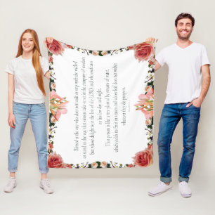PSALM 1:1-3 Botanic Design, Fleece Blanket