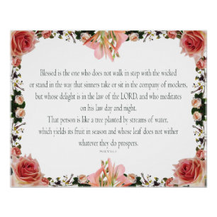 PSALM 1:1-3 Botanic Design, Poster