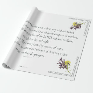 PSALM 1:1-3 Botanic Design, Wrapping Paper
