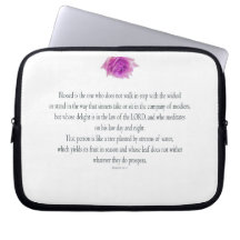 PSALM 1:1-3 with Purple Flower