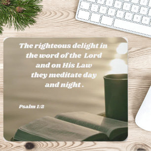 Psalm 1:2 Focus On God Bible Verse Mouse Mat
