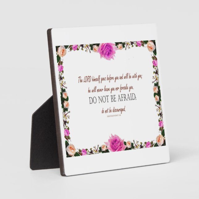 Psalm 1 Art - Blessed Righteous with Floral Design Plaque (Front)