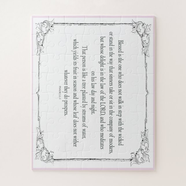 Psalm 1, does not walk in step with the wicked, jigsaw puzzle (Vertical)