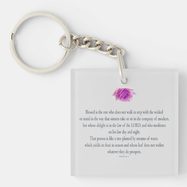 Psalm 1, Flower, Key Ring (Front)