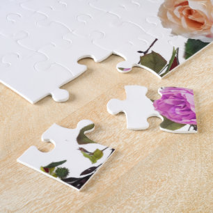 Psalm 1, In the Law of Lord,Purple Flower Border Jigsaw Puzzle