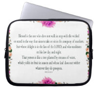 Psalm 1, In the Law of Lord,Purple Flower Border