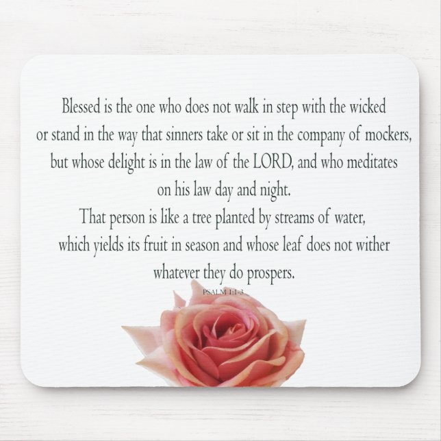 Psalm 1, Law day and Night, Streams of Waters, Mouse Mat (Front)
