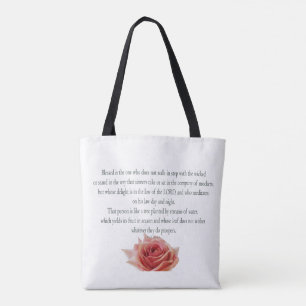 Psalm 1, Law day and Night, Streams of Waters, Tote Bag