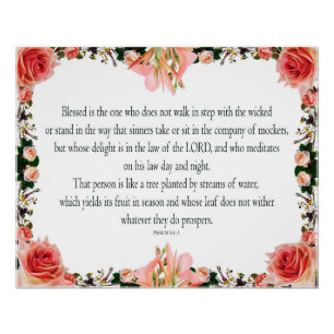 Psalm 1, Law day and Night, Yields its Fruit, Poster
