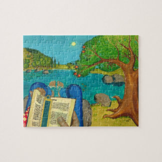 Psalm 1 - Man reads Psalm 1 in Hebrew Bible Jigsaw Puzzle