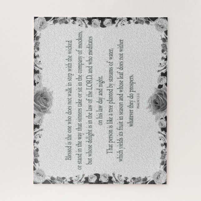 Psalm 1, no walk step wicked,  Oil Black&White, Jigsaw Puzzle (Vertical)