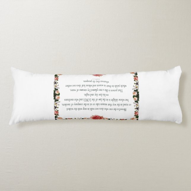Psalm 1 Scripture Art - Blessed and Righteous Body Cushion (Front)