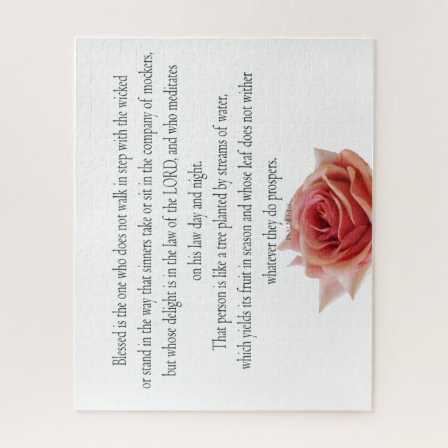 Psalm 1 Scripture Art - Blessed and Righteous Jigsaw Puzzle (Vertical)