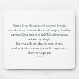 Psalm 1 Scripture Art - Blessed and Righteous Mouse Mat