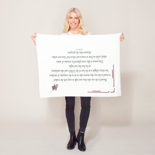 Psalm 1 Scripture Art Path of the Righteous Fleece Blanket (In Situ)