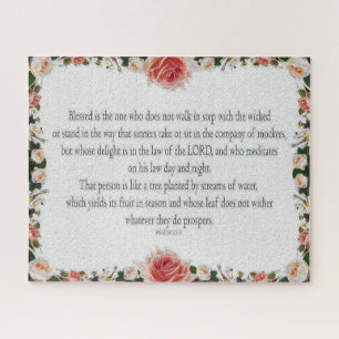 Psalm 1 Scripture Art Path of the Righteous Jigsaw Puzzle