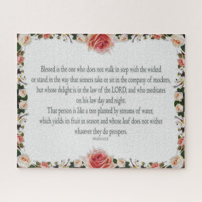 Psalm 1 Scripture Art Path of the Righteous Jigsaw Puzzle (Horizontal)