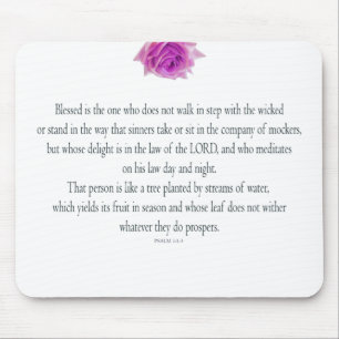 Psalm 1 Scripture Art Path of the Righteous Mouse Mat