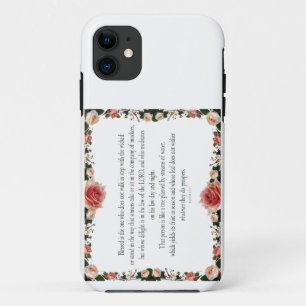 Psalm 1 with Flower Borders iPhone 11 Case