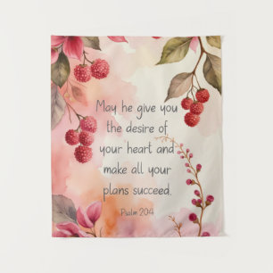 Psalm 20:4 Desire of Your Heart Scripture   Floral Tapestry