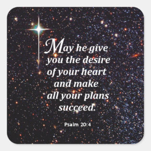 Psalm 20:4 square sticker
