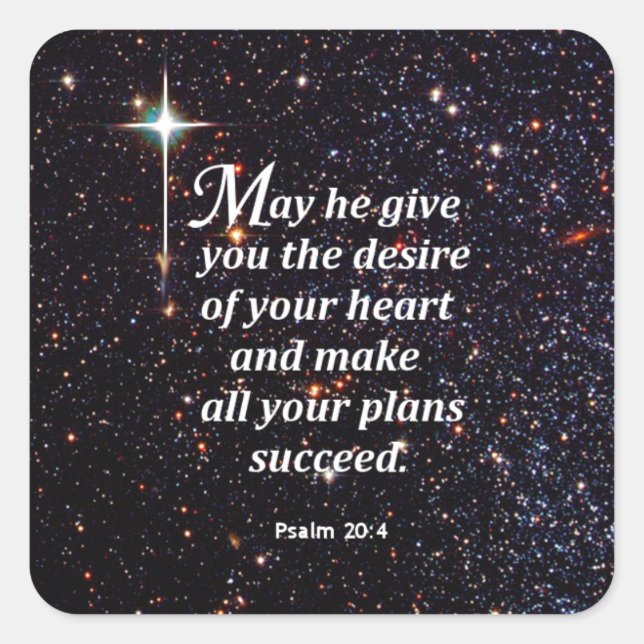 Psalm 20:4 square sticker (Front)
