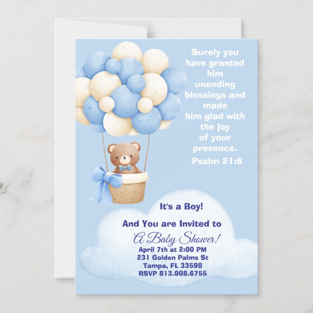 Psalm 21:6 Boy Baby Shower Invitation (Front)