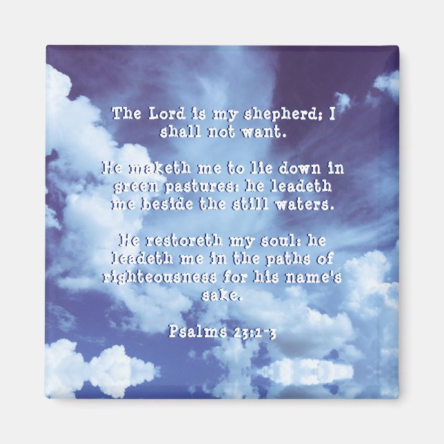 Psalm 23:1-3 Bible Verse magnet (Front)