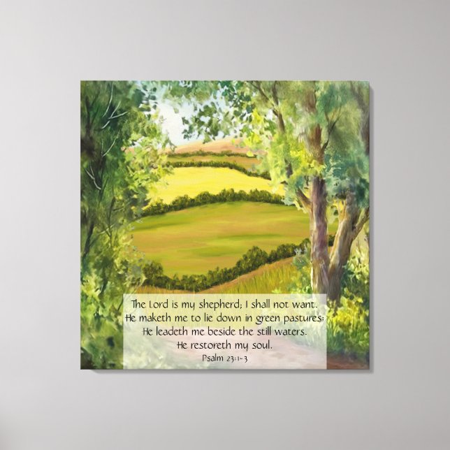 Psalm 23:1-3 canvas print (Front)