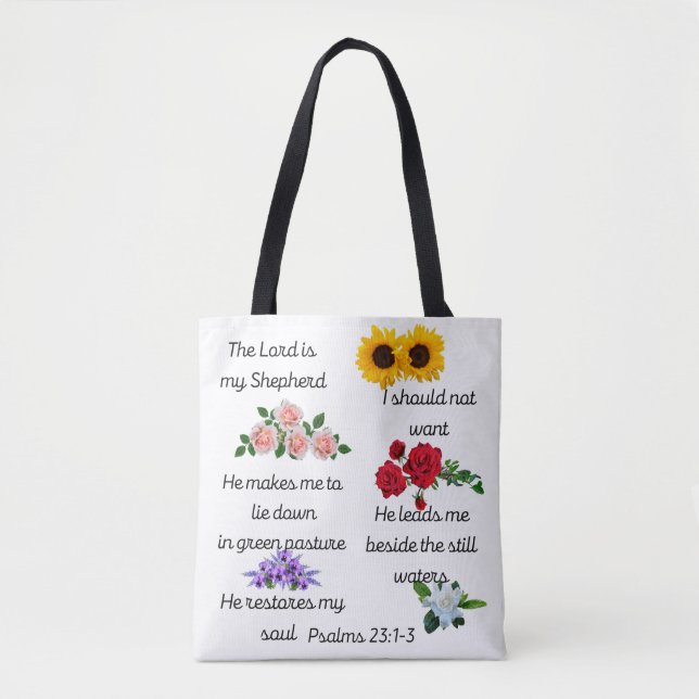 Psalm 23: 1--3 Shopping Tote Bag (Front)