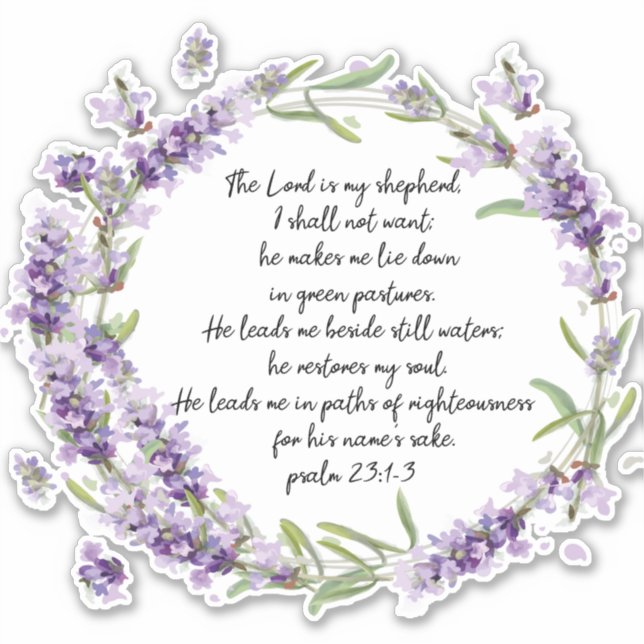 Psalm 23: 1-3 sticker (Front)