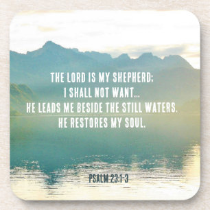 Psalm 23 1-3 The LORD is My Shepherd  Coaster