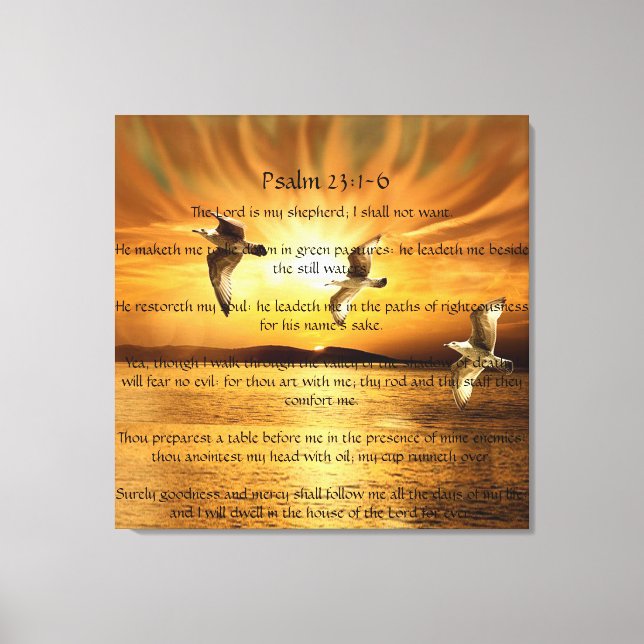 Psalm 23:1-6 The Lord Is My Shepard Canvas Print (Front)