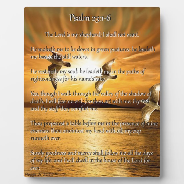 Psalm 23:1-6 The Lord Is My Shepard Plaque (Front)