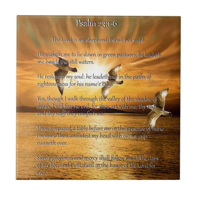 Psalm 23:1-6 The Lord Is My Shepard Tile (Front)
