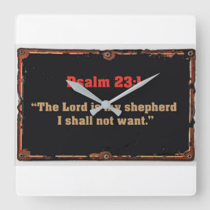 Psalm 23:1 Bible Verse Christian Wall Clock