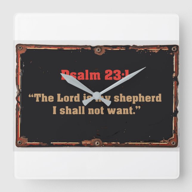 Psalm 23:1 Bible Verse Christian Wall Clock (Front)