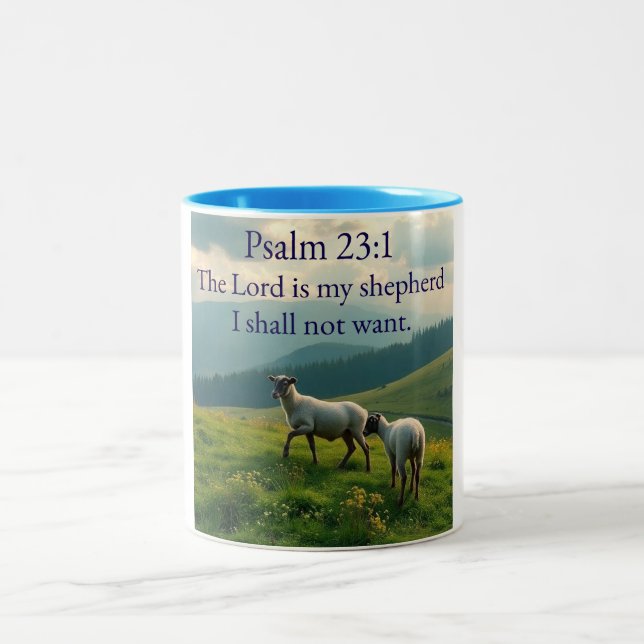 Psalm 23:1 Bible Verse Coffee Mug  (Center)