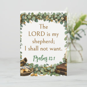 Psalm 23:1 Bible Verse, Eucalyptus, Farmhouse Invitation